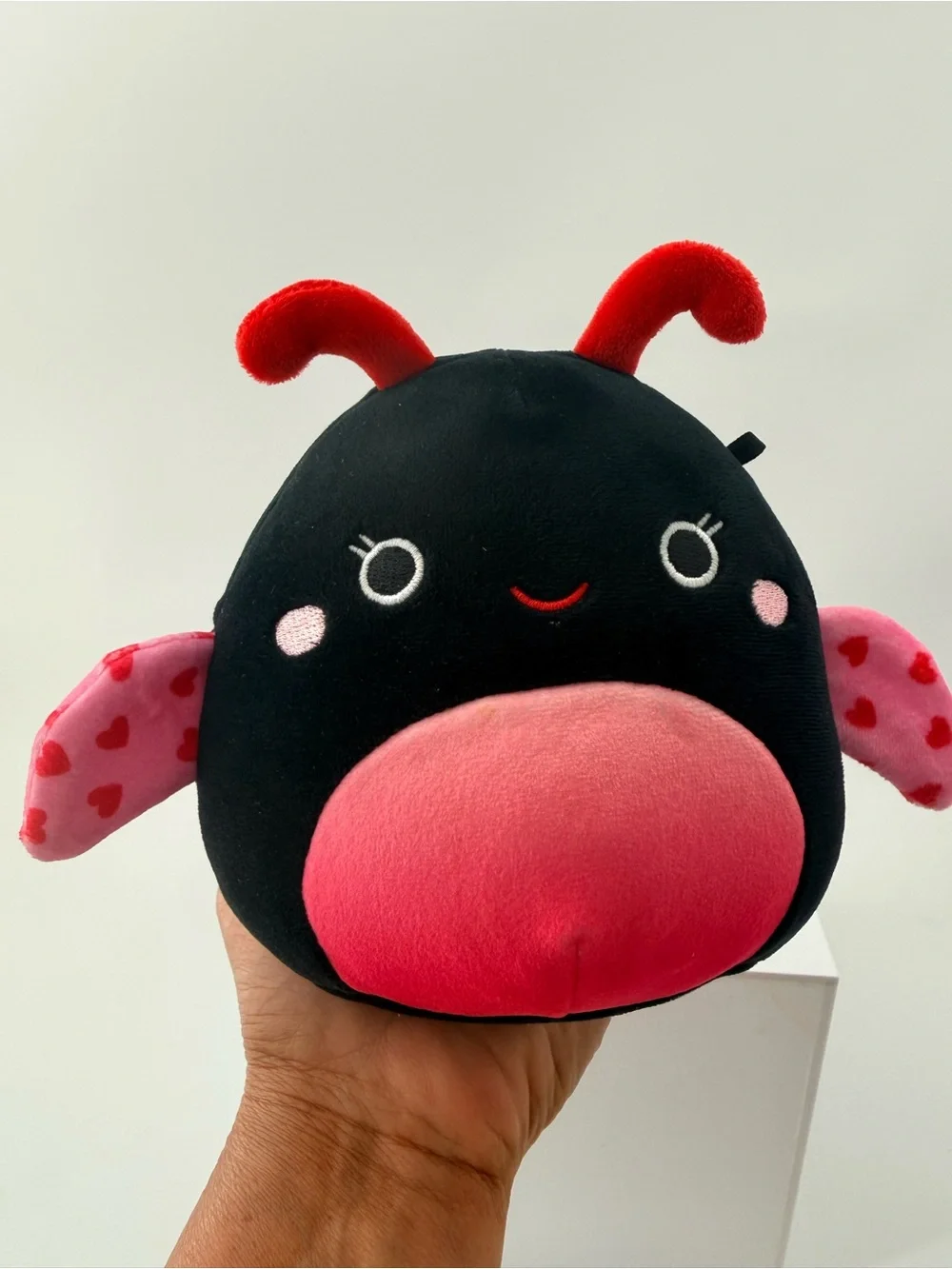 Squishmallows Black and Pink Ladybug Plush - Red Antennae